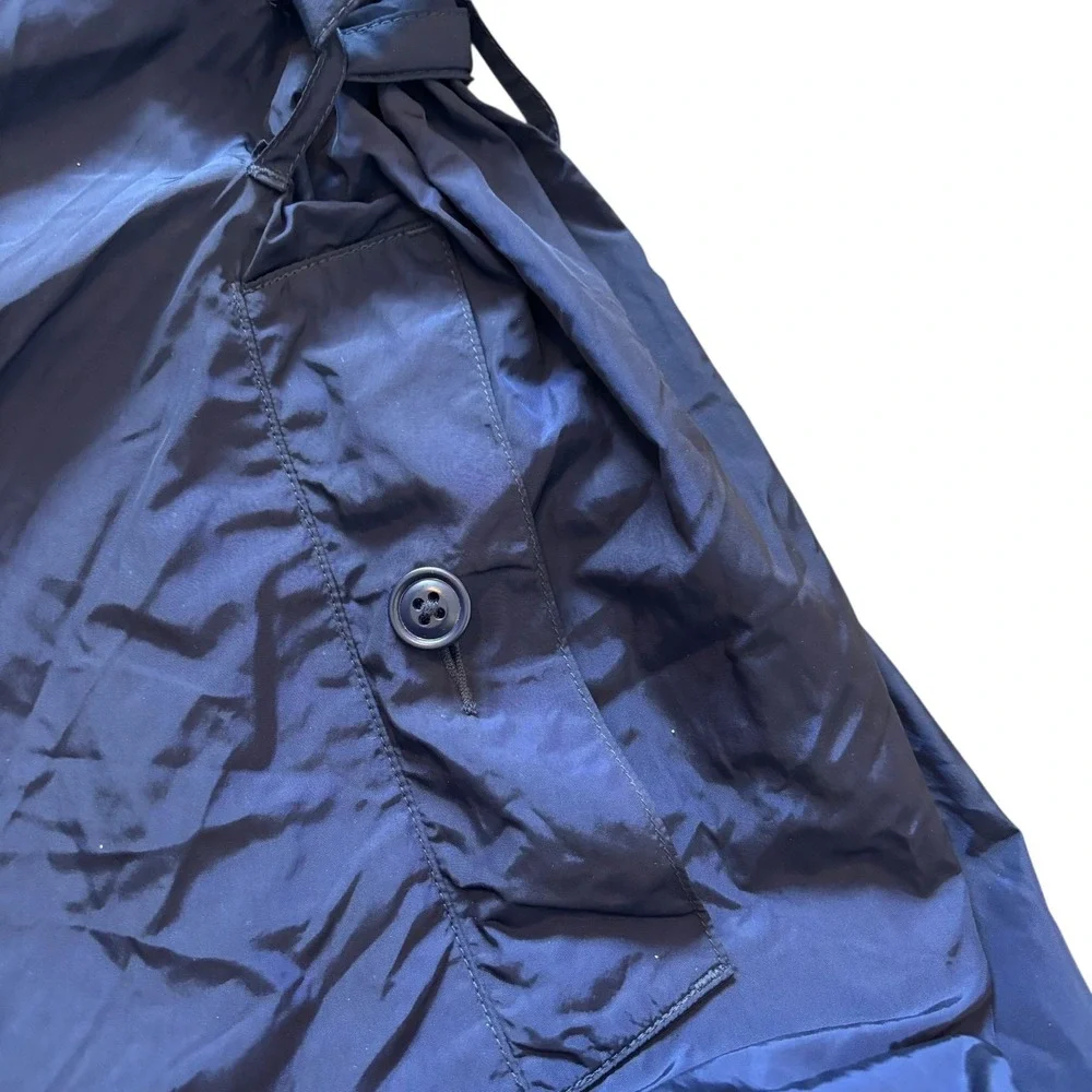 Polo Ralph Lauren Mens Navy Blue Nylon Double Breasted Trench Coat XL Epaulets‎